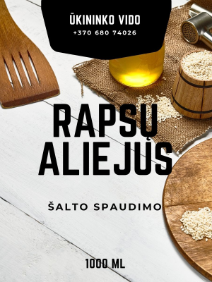 Šalto Spaudimo Rapsų Aliejus - Vido Aliejus